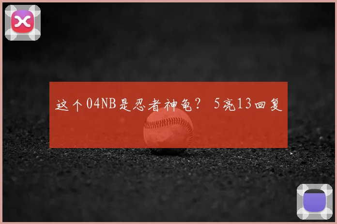 这个04NB是忍者神龟? 5亮13回复